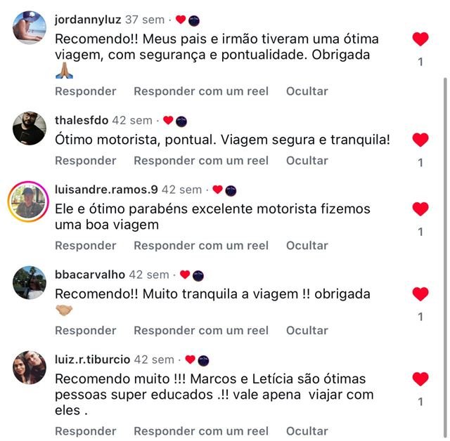 Avaliação de cliente no Instagram