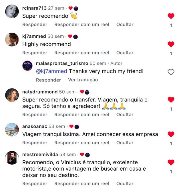 Avaliação de cliente no Instagram