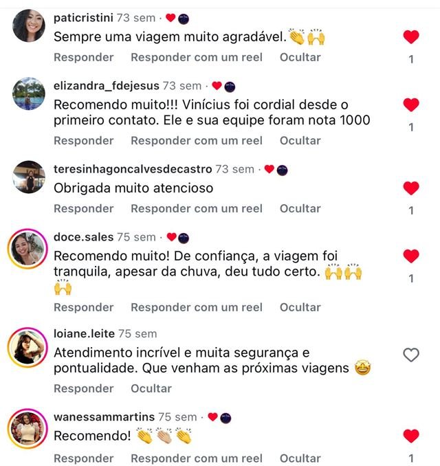Avaliação de cliente no Instagram