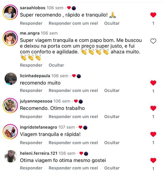 Avaliação de cliente no Instagram