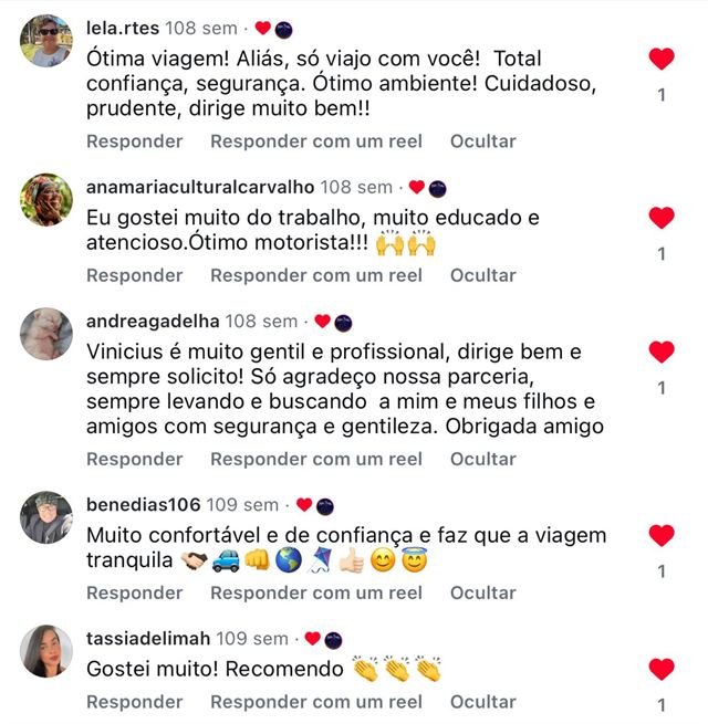 Avaliação de cliente no Instagram
