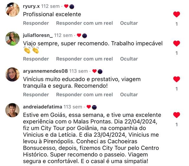 Avaliação de cliente no Instagram