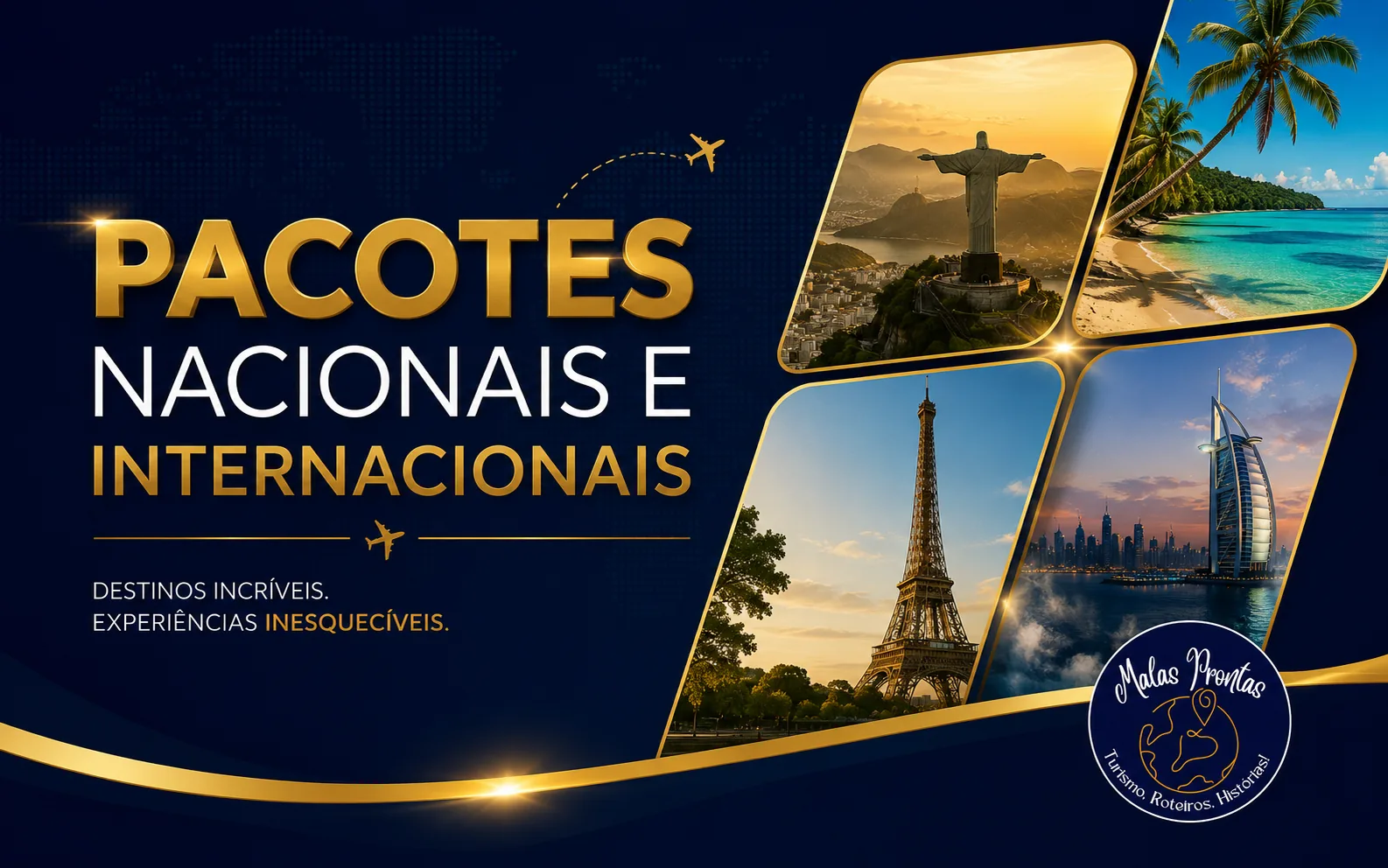 Pacotes nacionais e internacionais