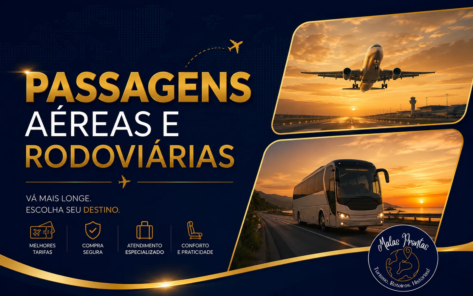 Passagens aéreas e rodoviárias